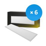 Lot 6x Dalle LED Backlit 36W 3240lm - 840  | 120x30cm - UGR <22